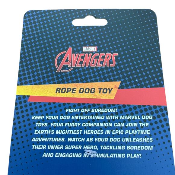 Marvel Avengers Iron Man Rope Dog‎ Toy Squeaky Crinkle Thrash Toss Shake NWT - Picture 4 of 4